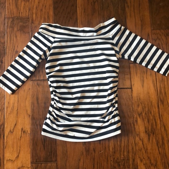Daytrip Black & white striped off the shoulder - Picture 1 of 1